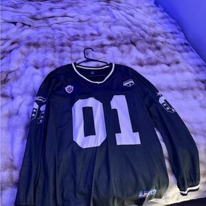 Black and White Mesh Jersey with Number 01